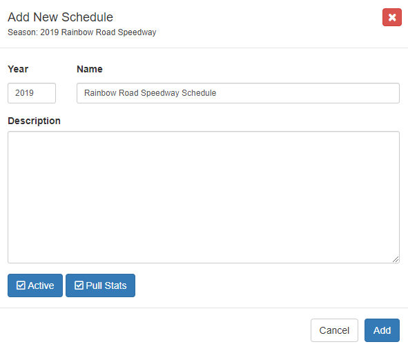 Add New Schedule